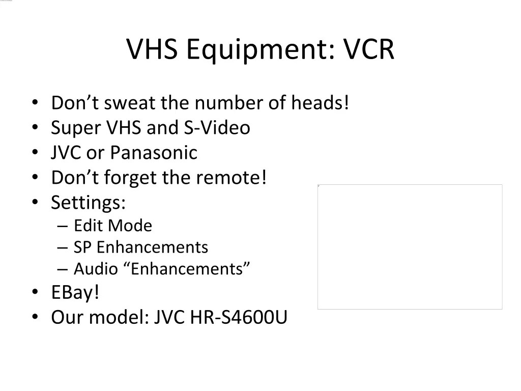 vhs equipment vcr