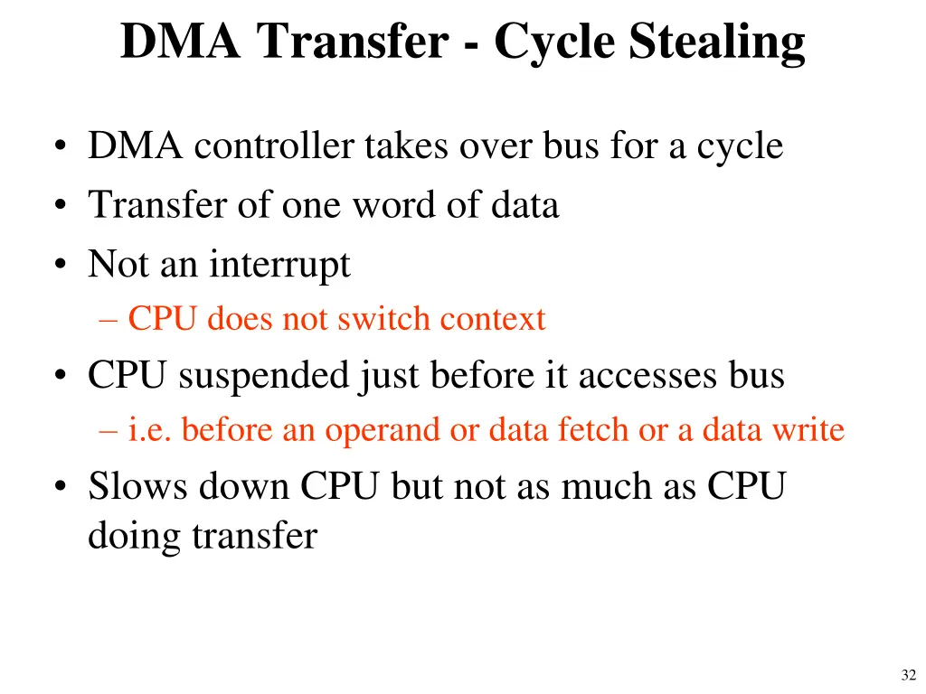 dma transfer cycle stealing