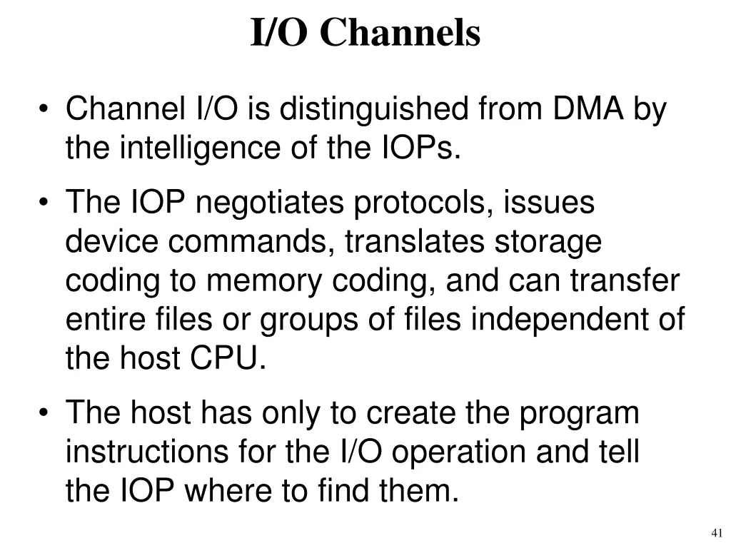 i o channels