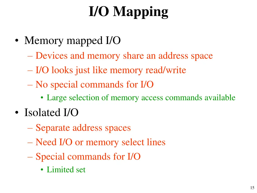 i o mapping