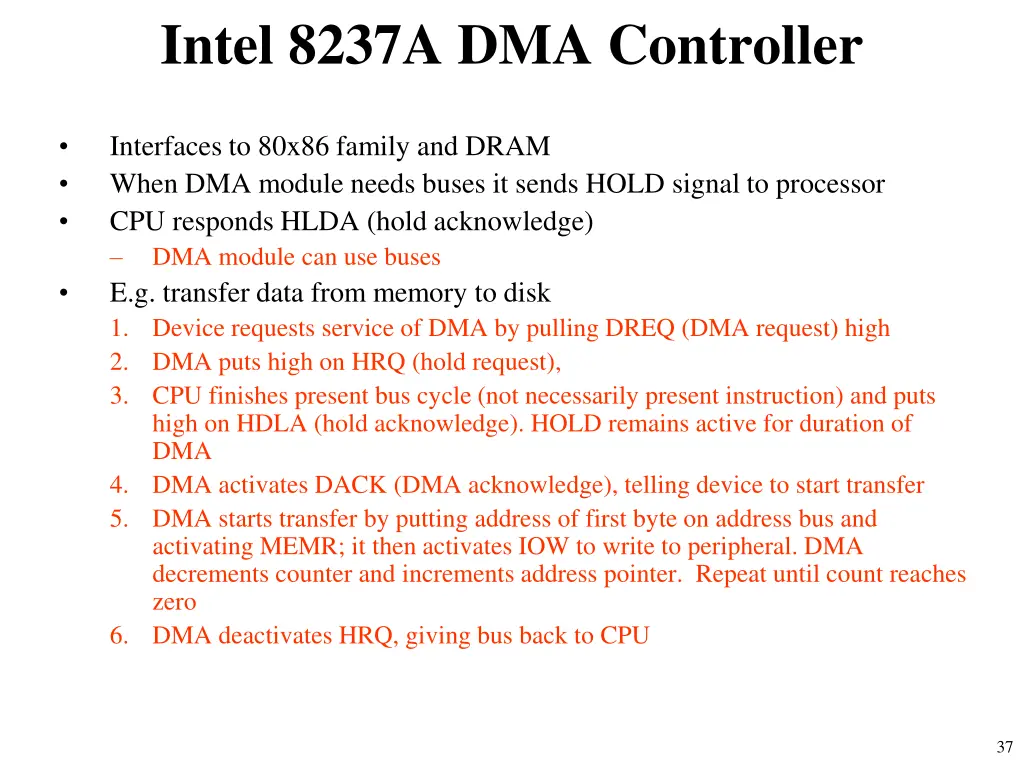 intel 8237a dma controller