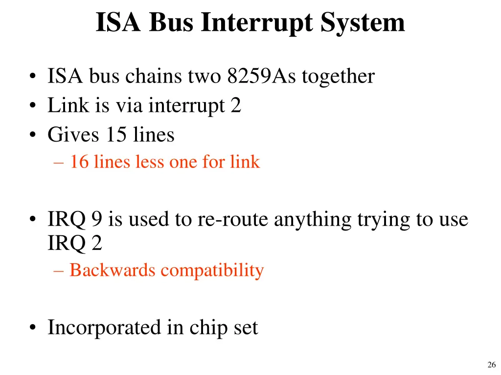 isa bus interrupt system