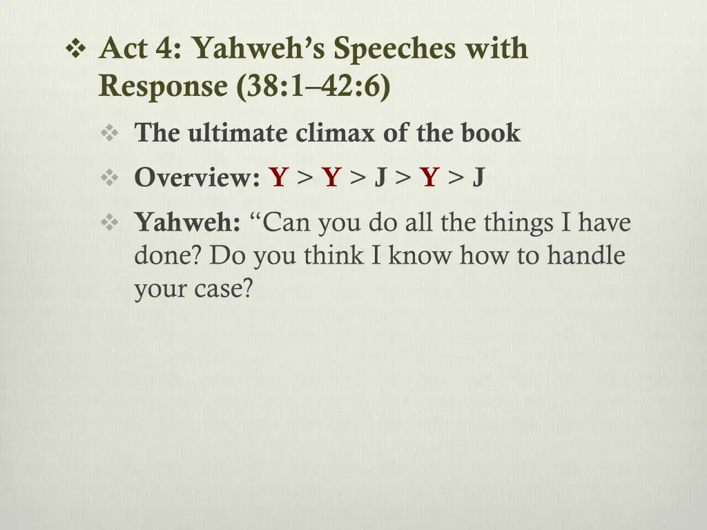 act 4 yahweh s speeches with response 38 1 42 6