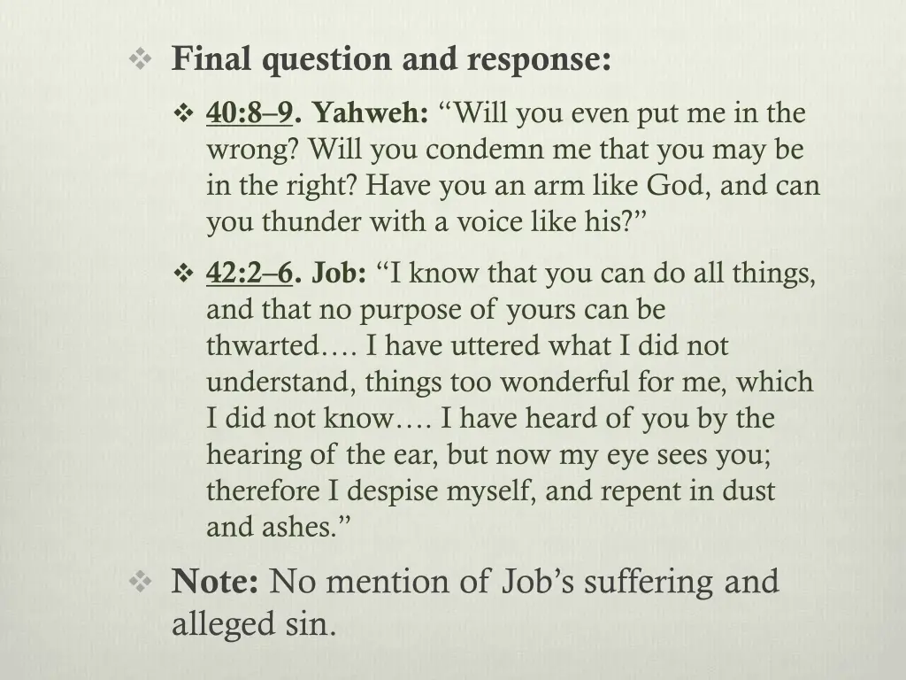 final question and response 40 8 9 yahweh will