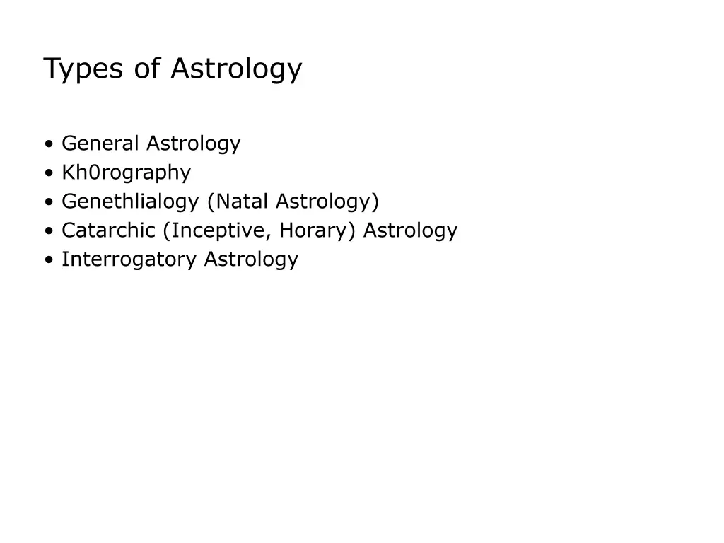 types of astrology