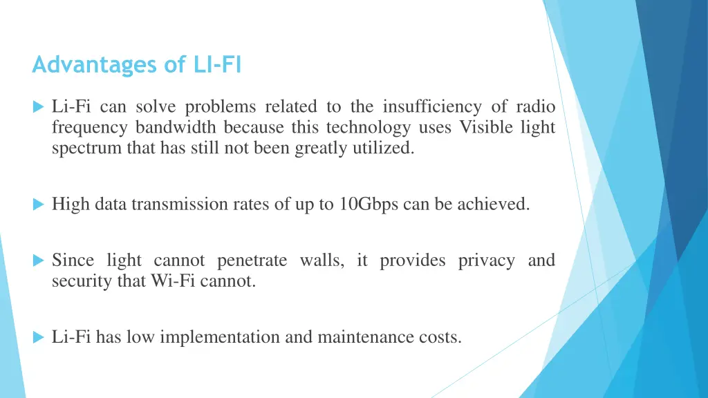 advantages of li fi