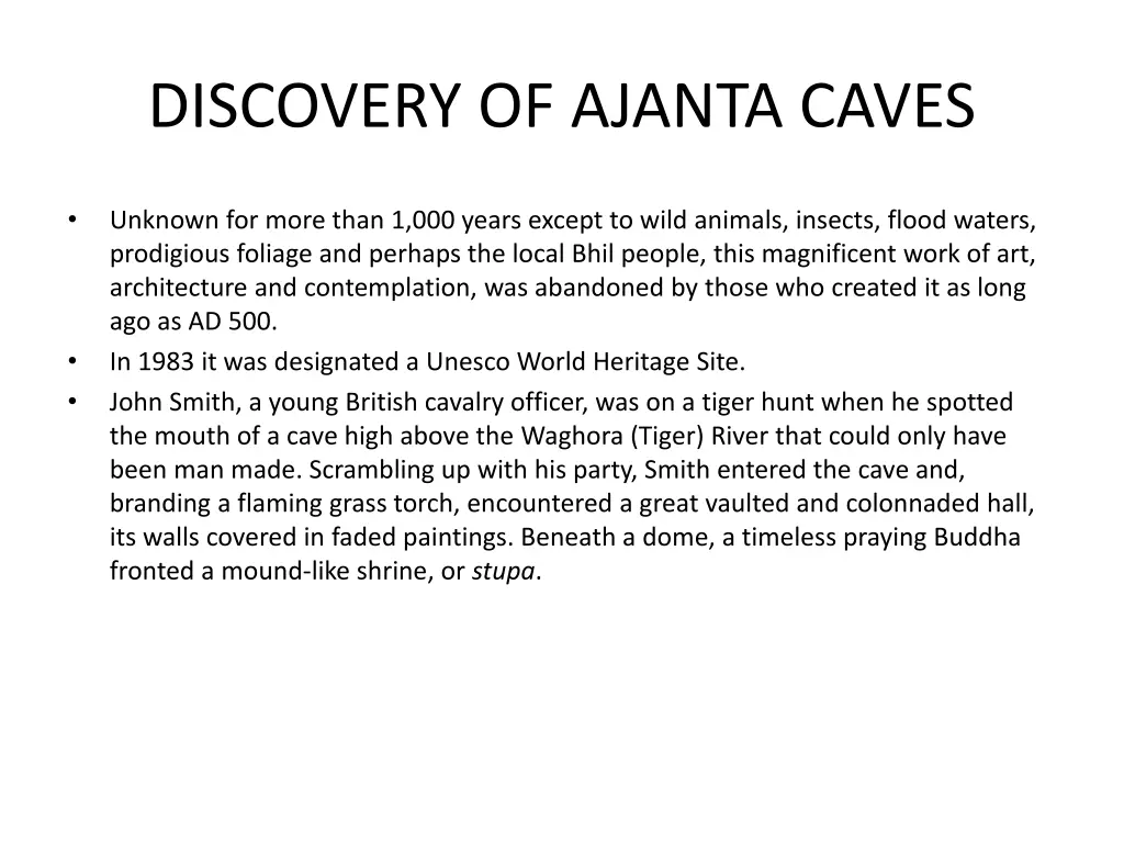 discovery of ajanta caves