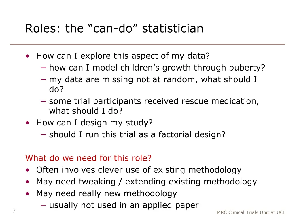 roles the can do statistician