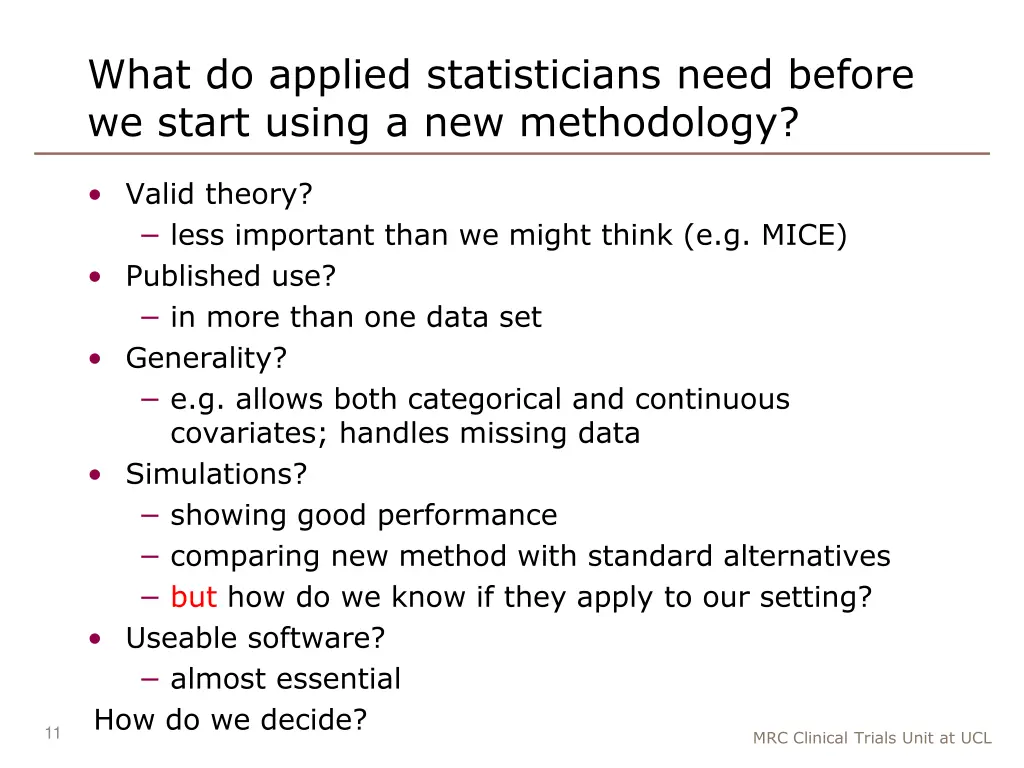 what do applied statisticians need before