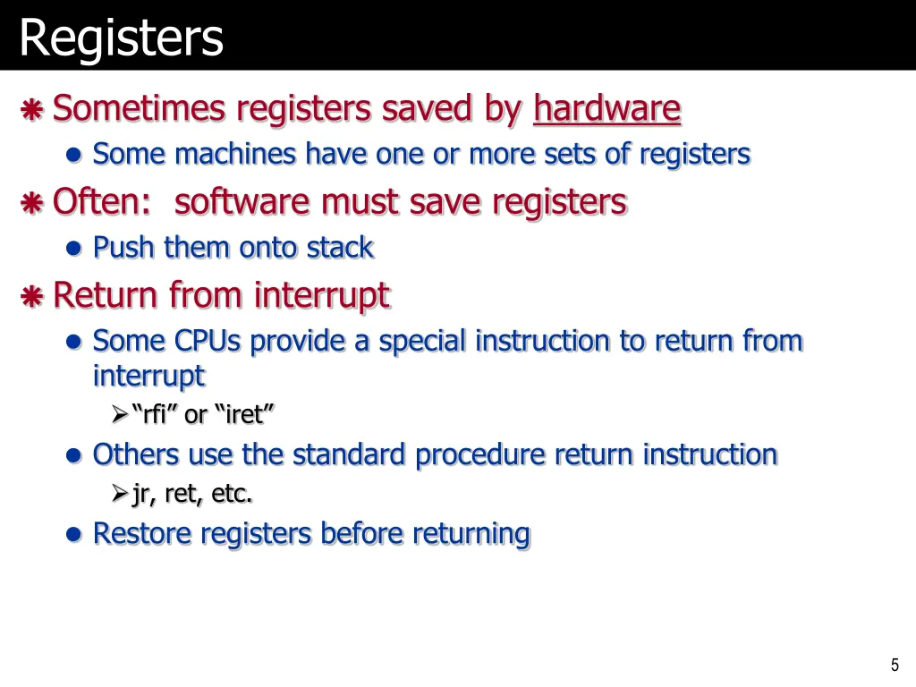 registers