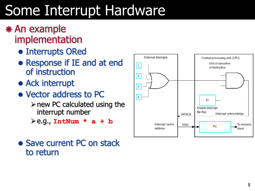 some interrupt hardware an example implementation