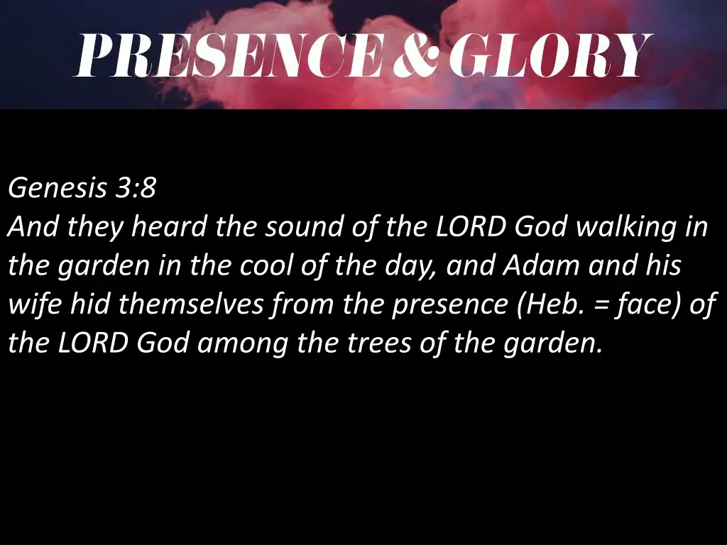 genesis 3 8 and they heard the sound of the lord