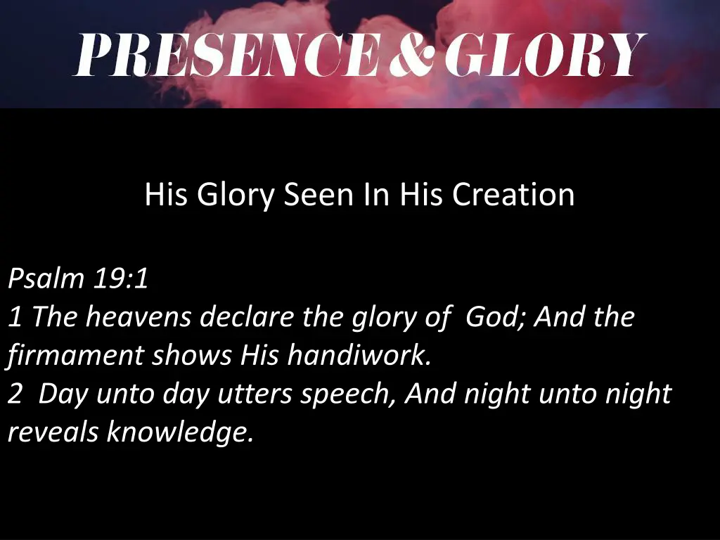 his glory seen in his creation 1