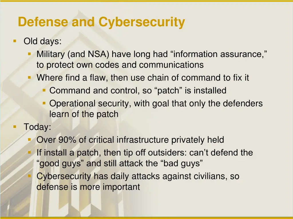 defense and cybersecurity