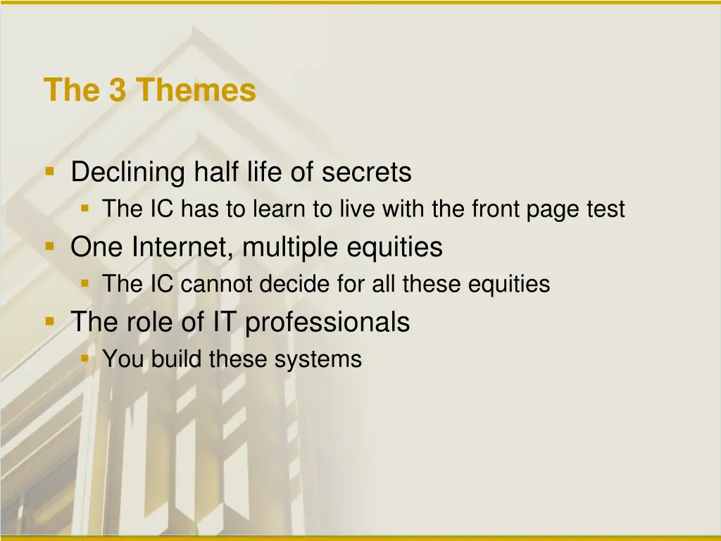 the 3 themes