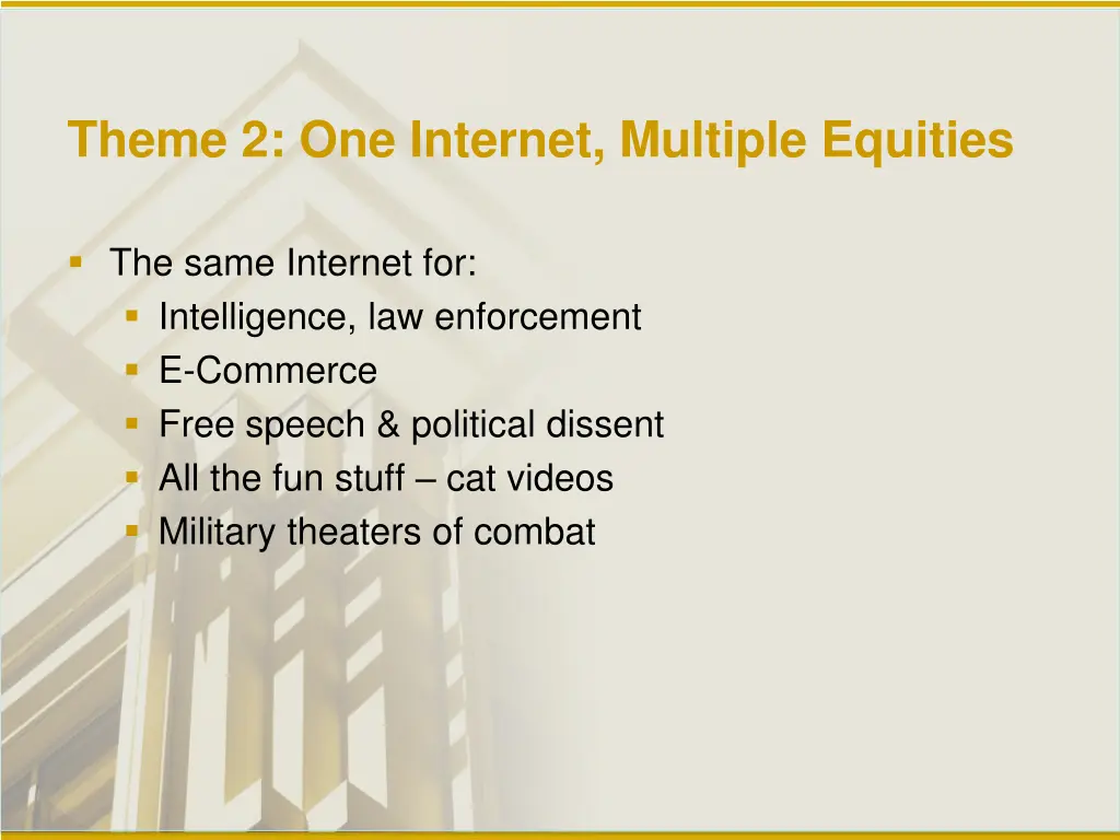 theme 2 one internet multiple equities