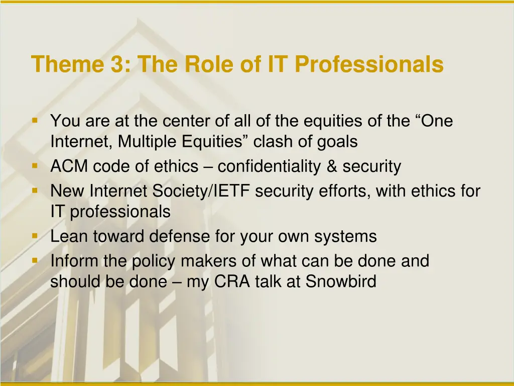 theme 3 the role of it professionals