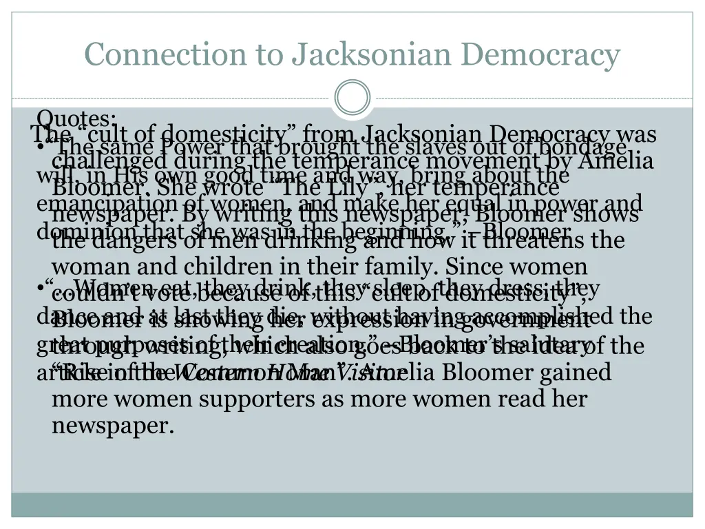 connection to jacksonian democracy