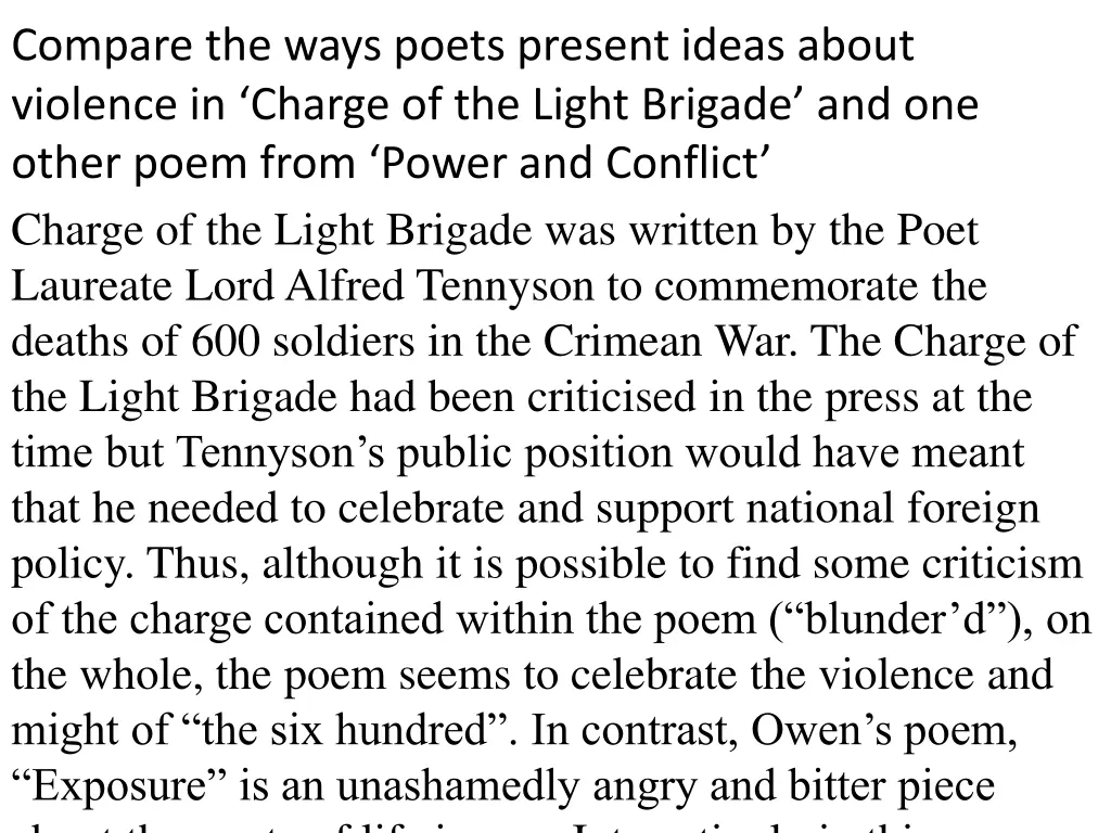 compare the ways poets present ideas about 1