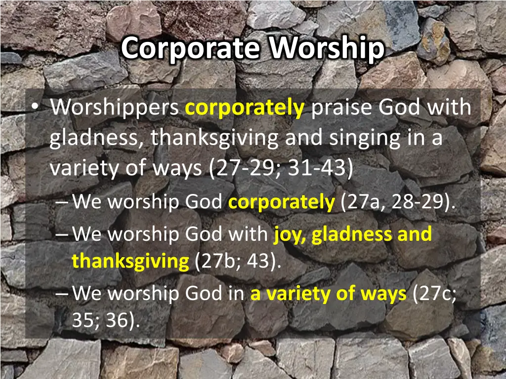 corporate worship