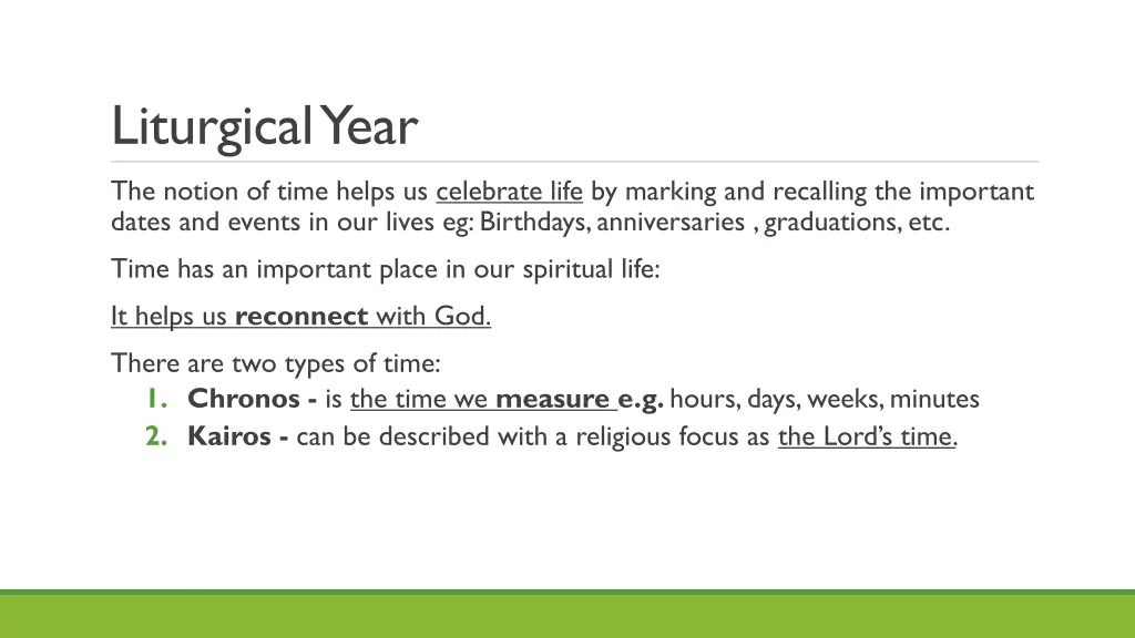 liturgical year