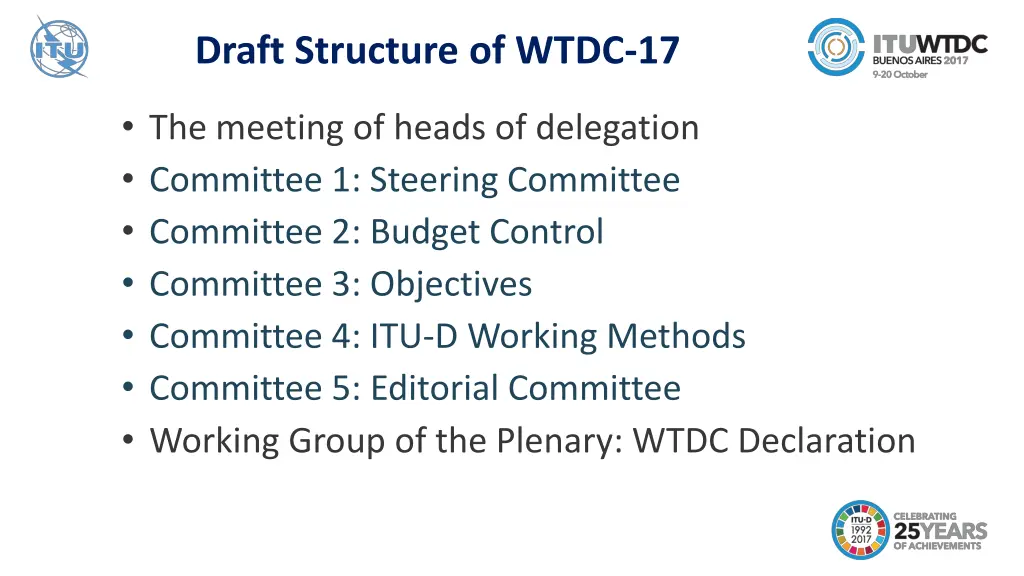 draft structure of wtdc 17