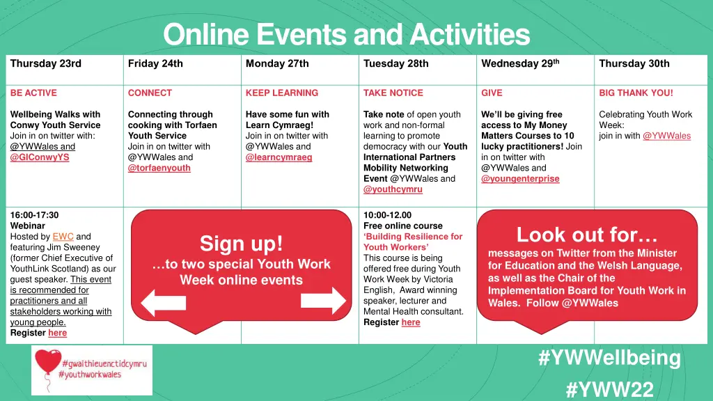 online events and activities