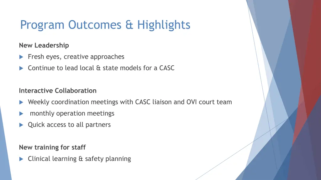 program outcomes highlights 1