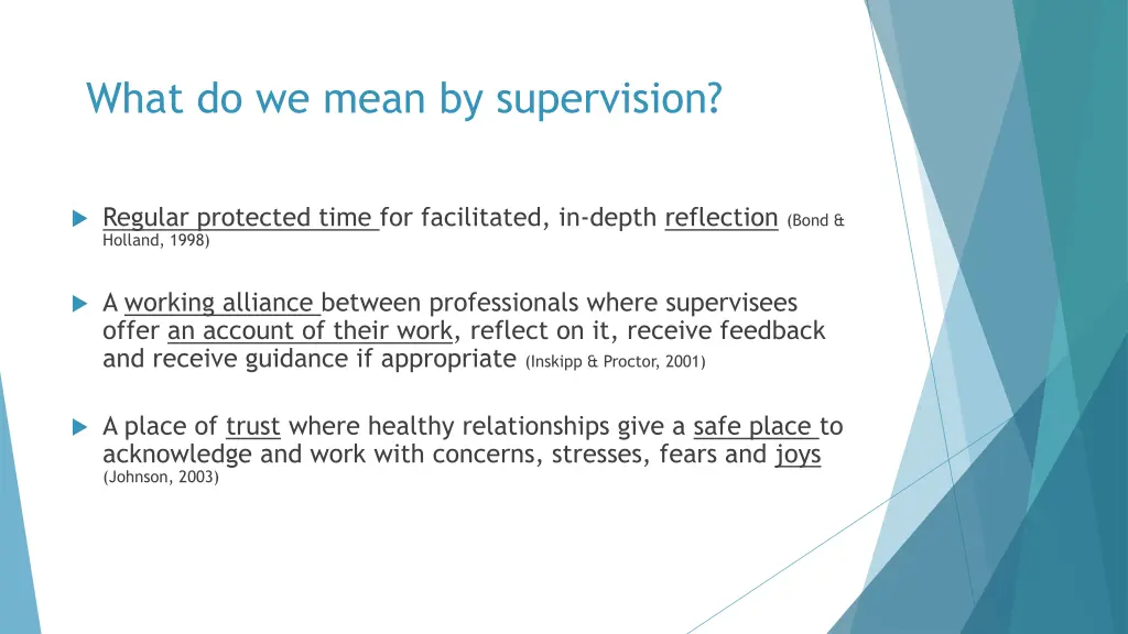 what do we mean by supervision