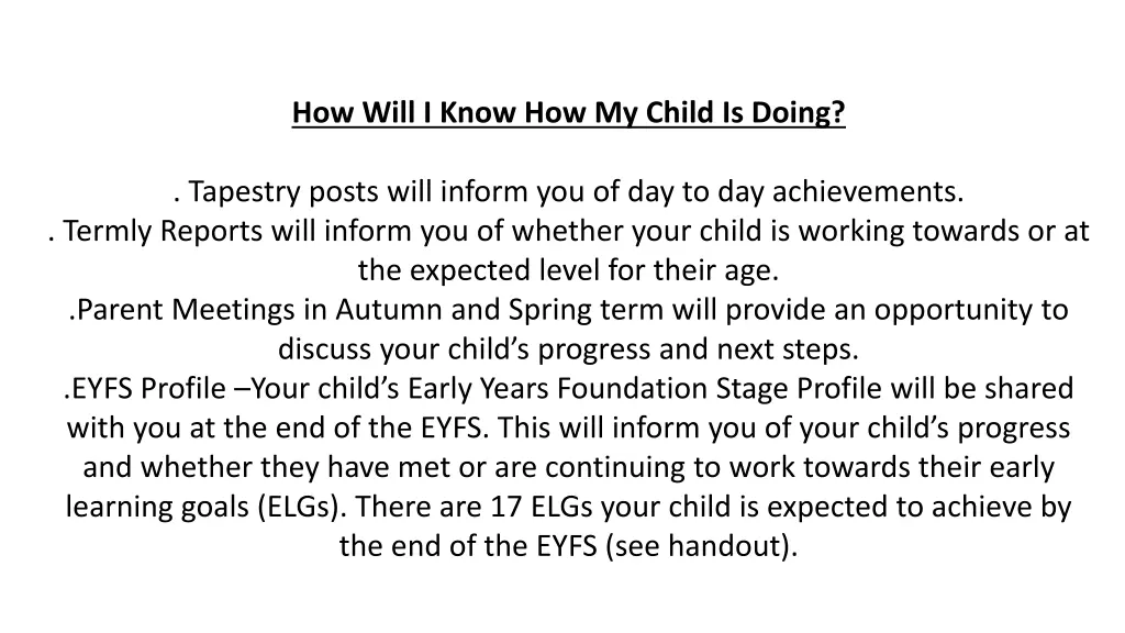 how will i know how my child is doing