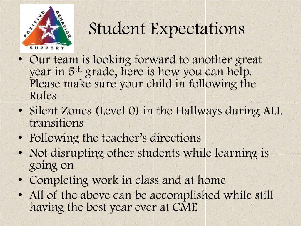 student expectations