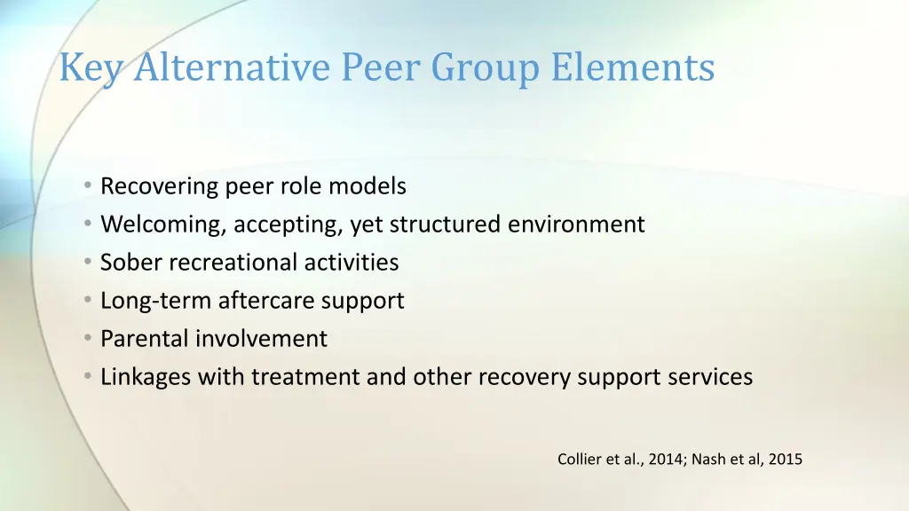 key alternative peer group elements