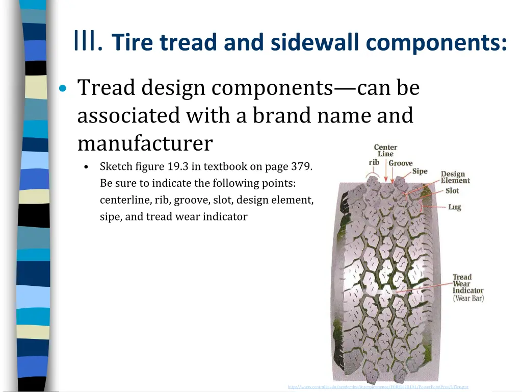 iii tire tread and sidewall components