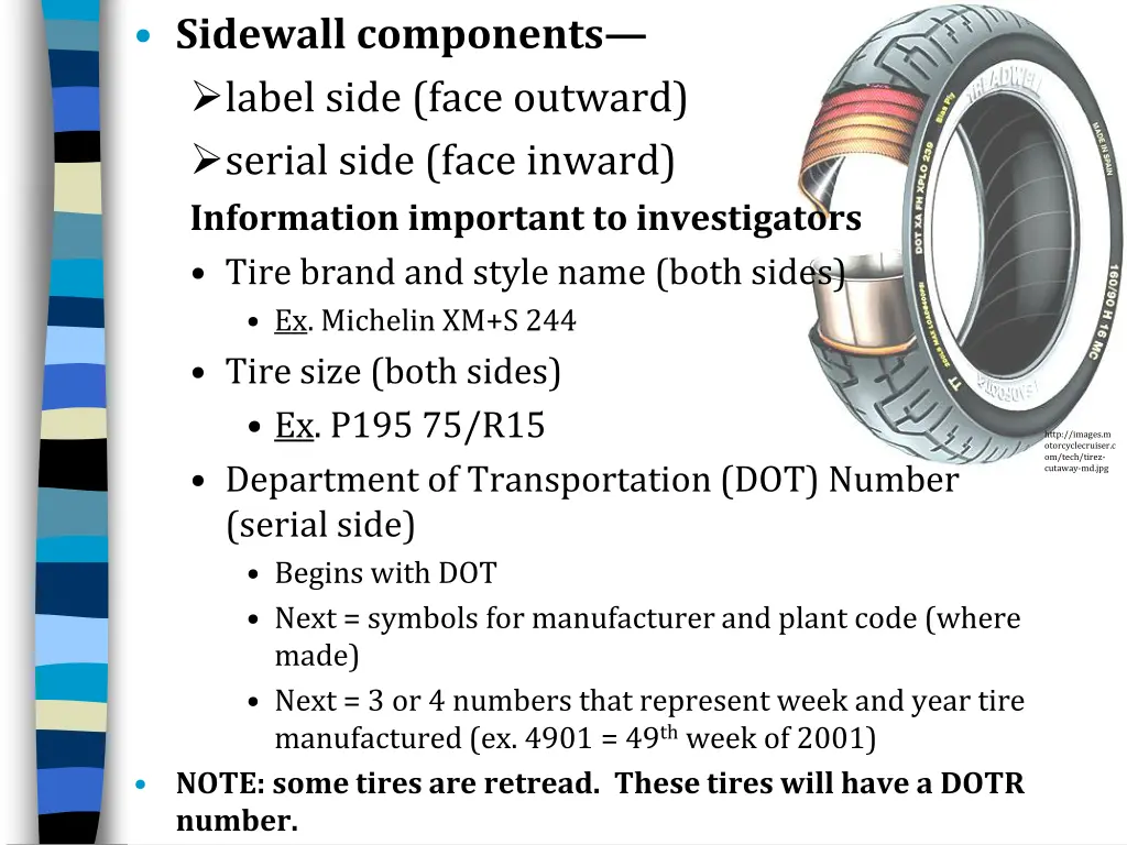 sidewall components label side face outward