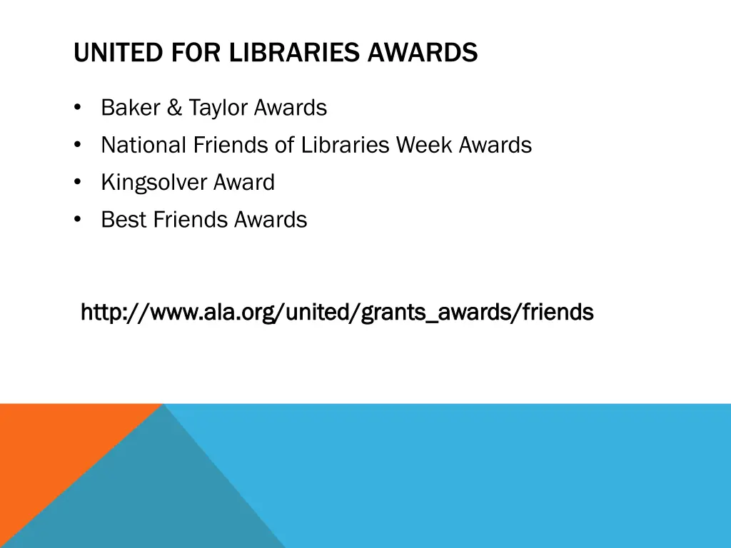 united for libraries awards