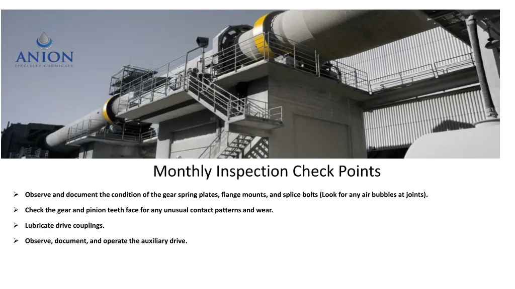 monthly inspection check points