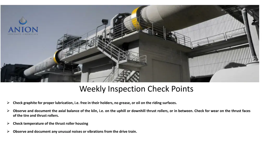 weekly inspection check points 1