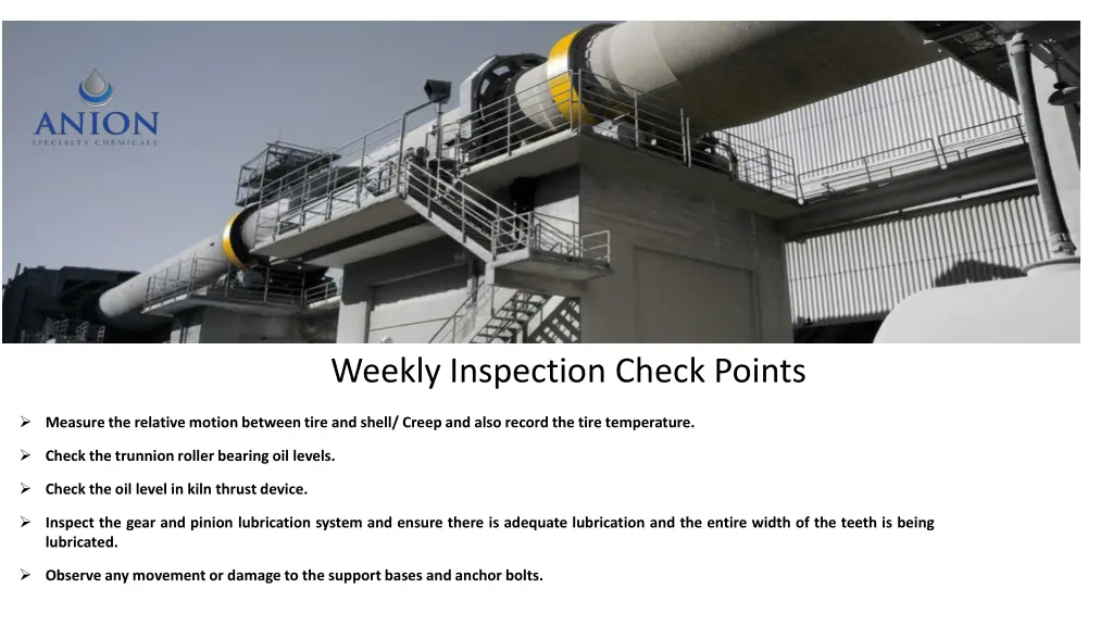 weekly inspection check points