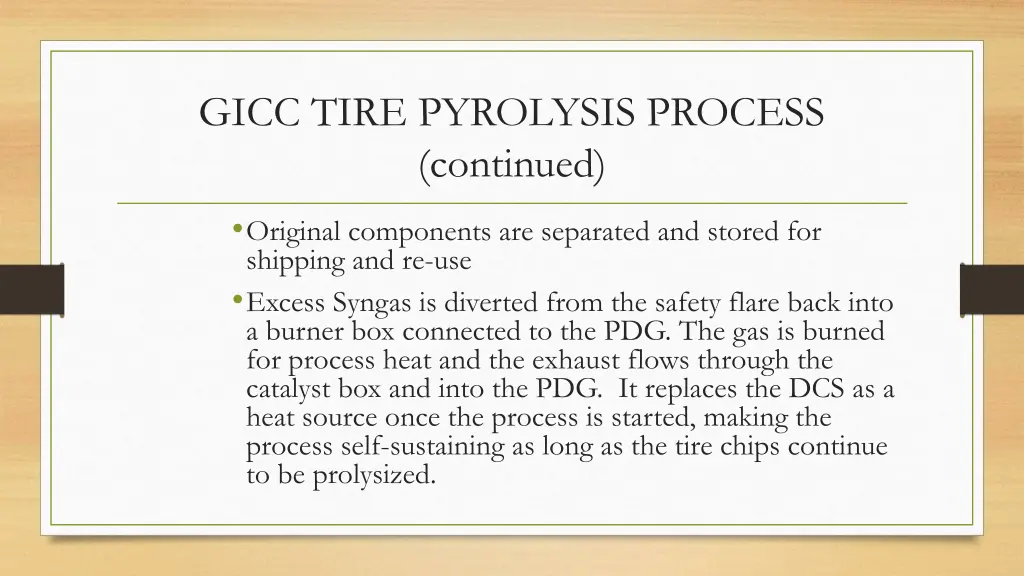 gicc tire pyrolysis process continued 1