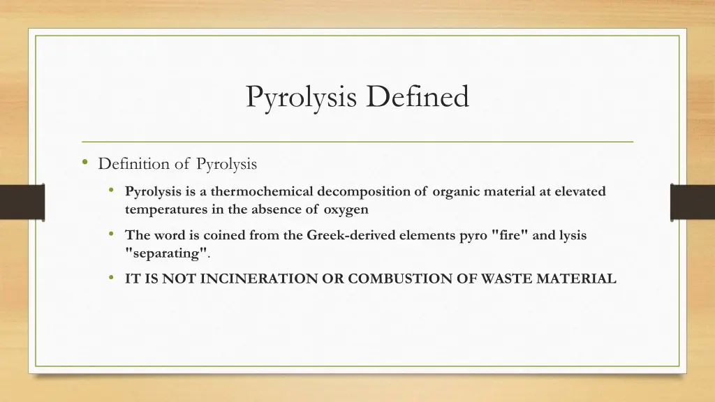 pyrolysis defined