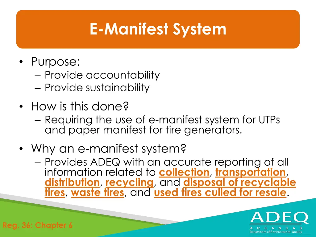 e manifest system