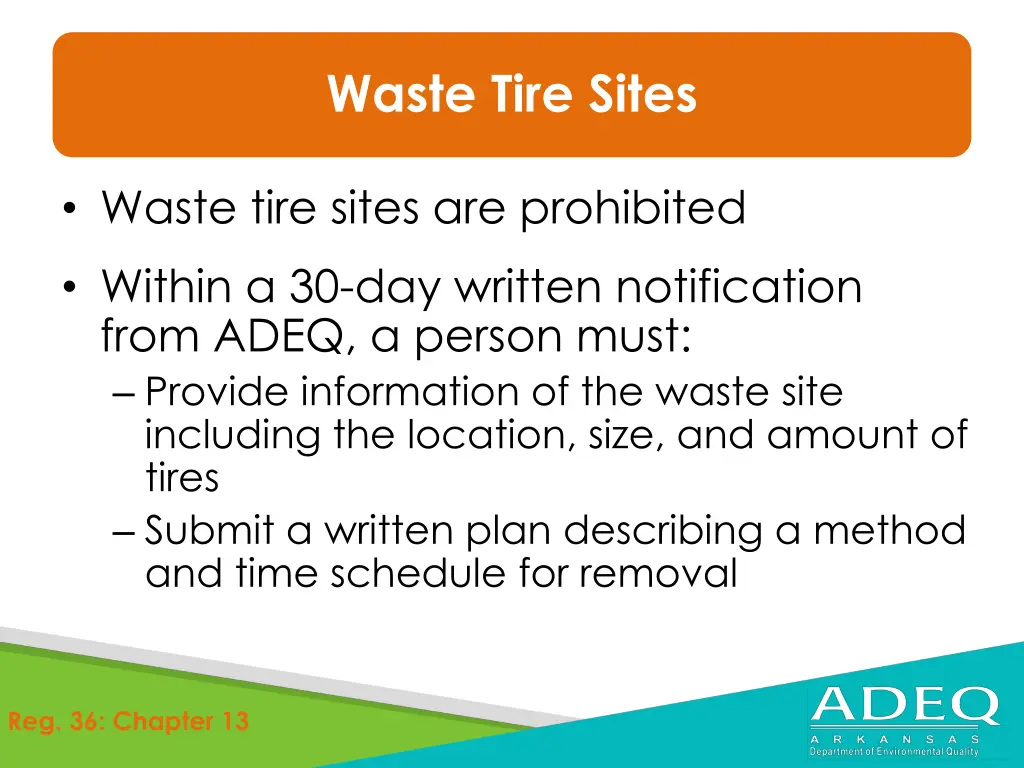 waste tire sites