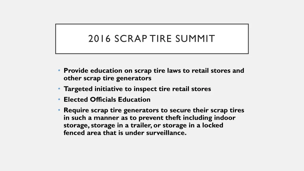 2016 scrap tire summit