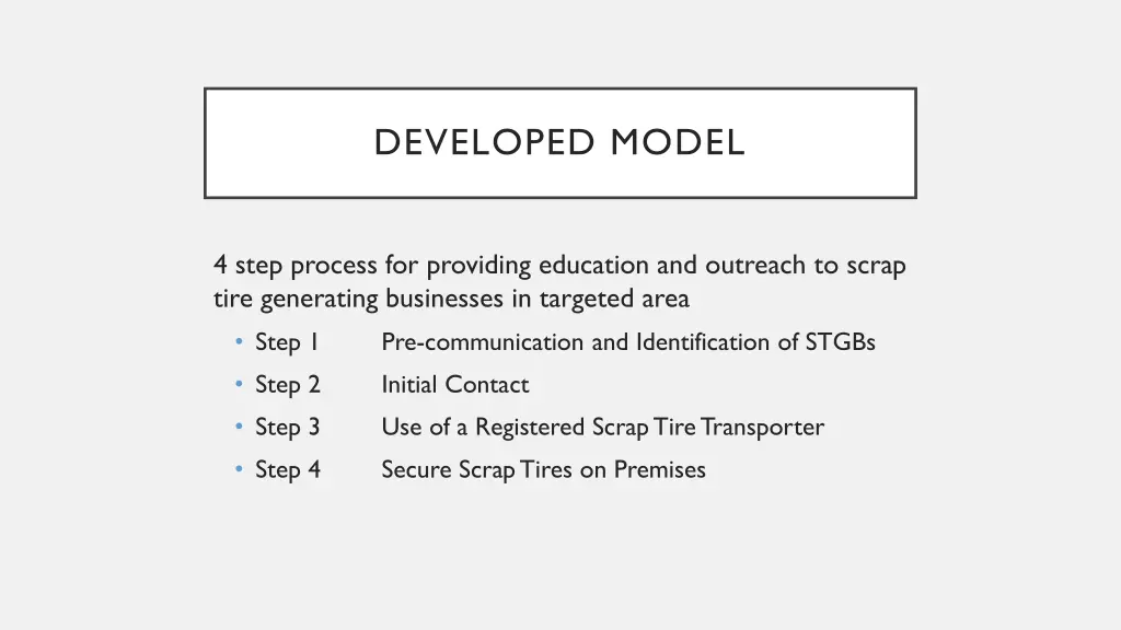 developed model