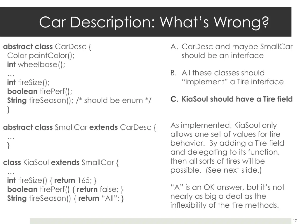 car description what s wrong