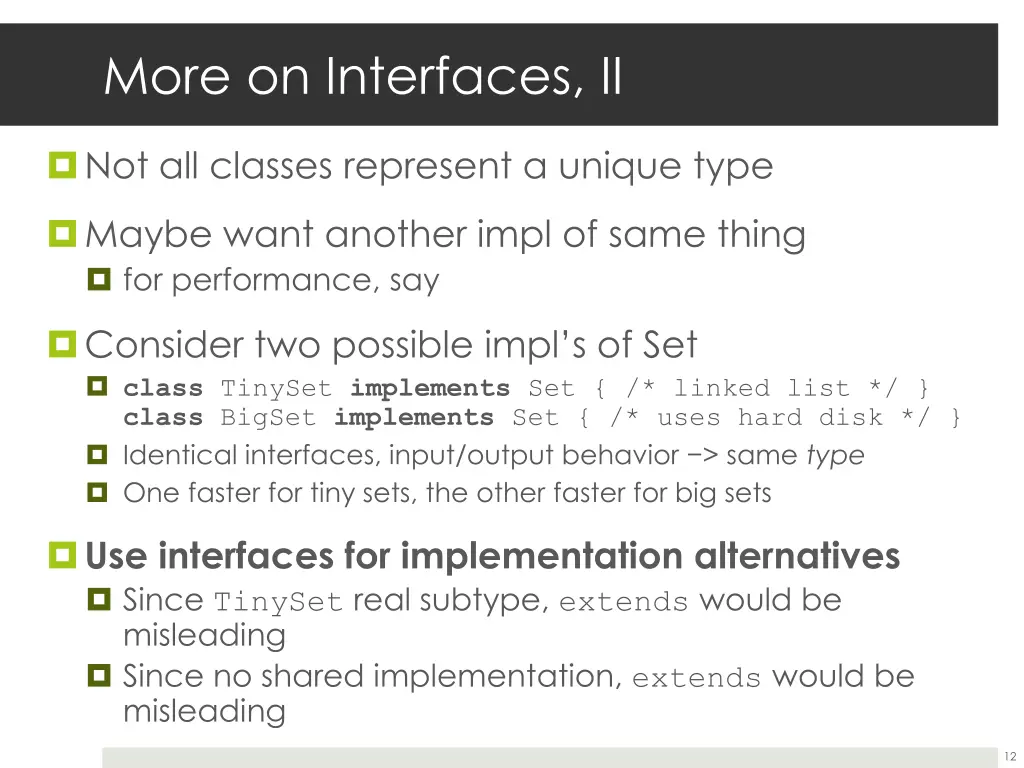 more on interfaces ii