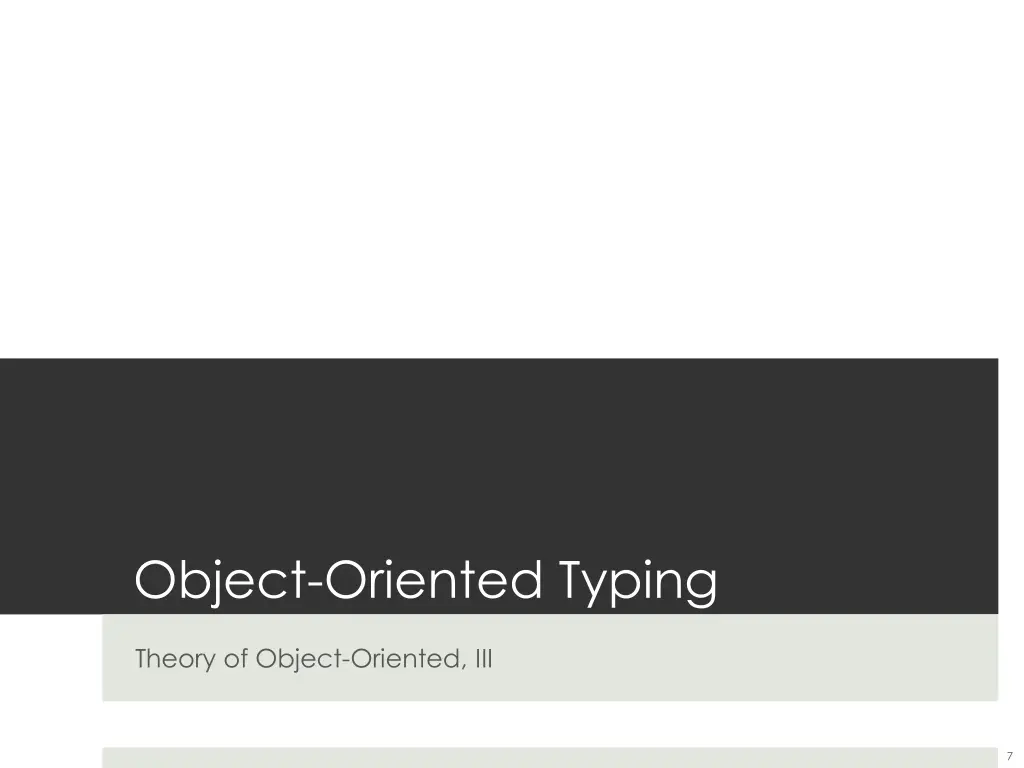 object oriented typing