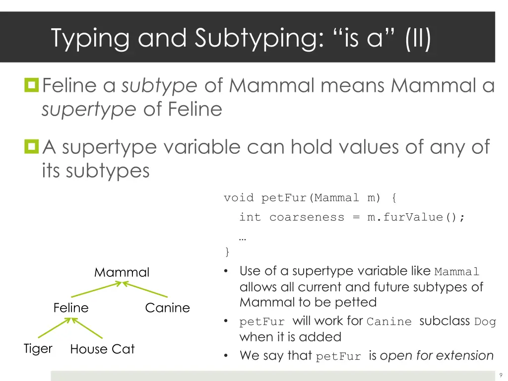 typing and subtyping is a ii