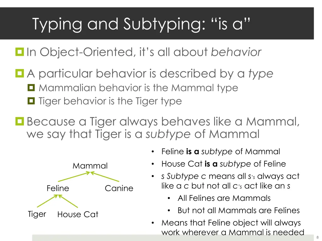 typing and subtyping is a