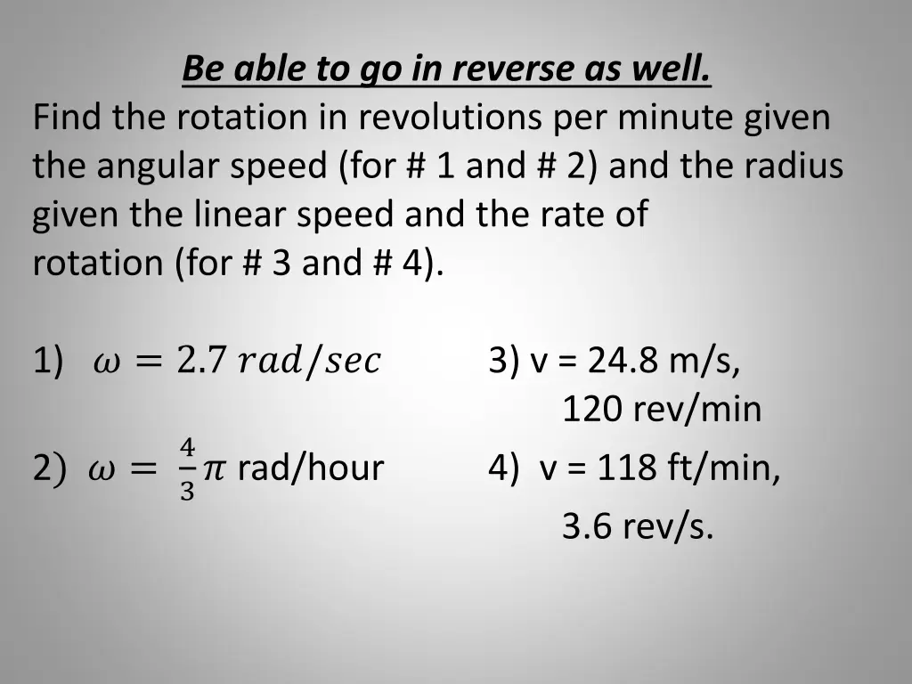 be able to go in reverse as well find